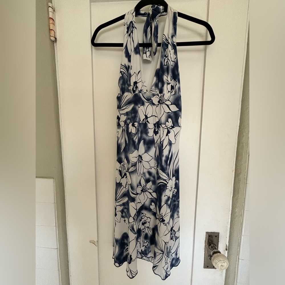 Lipstick Hawaiian design halter dress
